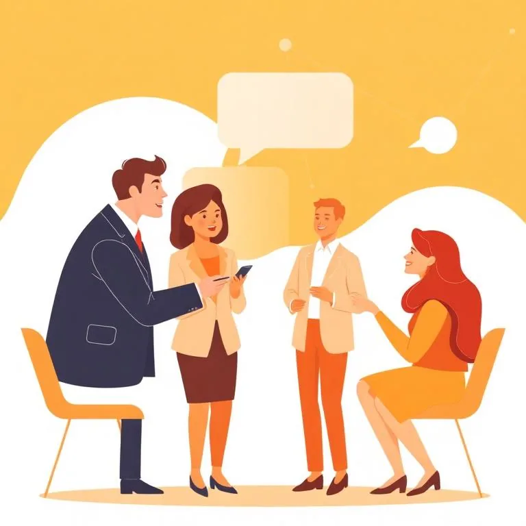 Team collaboration and contact illustration